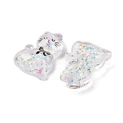 Transparente Harzschleifen-Kätzchen-Decoden-Cabochons&nbsp;RESI-M045-07D