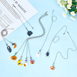 10 Stück 10 Stile Halloween Harz Charms Deckenventilator Zugkette Verlängerungen&nbsp;HJEW-CP00020