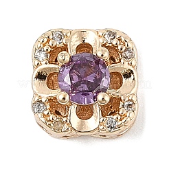 Perles de zircone cubique micro pave en Laiton&nbsp;KK-K297-33G
