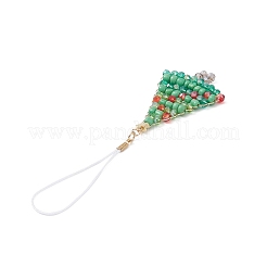 Decoraciones colgantes con cuentas de semillas de vidrio de navidad&nbsp;HJEW-TA00013-01