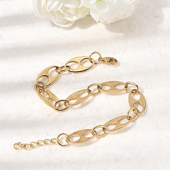 Bracciali a catena ovale in acciaio inossidabile 304 per donna e uomo&nbsp;BJEW-L720-03G