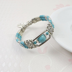 Bracelets en perles synthétiques turquoise pour femmes&nbsp;WG1DBAC-01