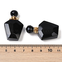 Anhänger aus natürlichem Obsidian mit zu öffnenden Parfümflaschen&nbsp;G-I381-02G-05