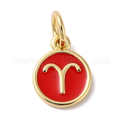 Ciondoli in vero smalto in ottone placcato oro 18k&nbsp;KK-L216-001G-J