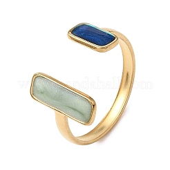 Anneaux ouverts rectangulaires en acier inoxydable 304&nbsp;RJEW-T033-02A