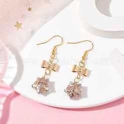 Aretes colgantes con estrella de vidrio&nbsp;EJEW-JE05548-04