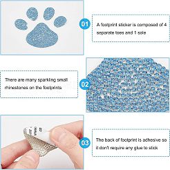 Glitzer-Hotfix-Strass mit Herz und Pfotenabdruck&nbsp;DIY-FG0002-29
