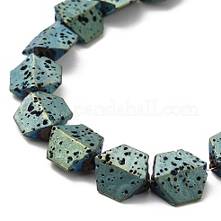 Fili di perle di roccia lavica naturale elettrodeposta&nbsp;G-Q1009-E01-01