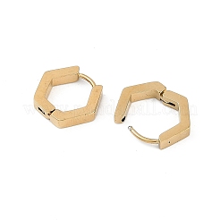Pendientes de aro hexagonales huecos de acero inoxidable 304 con revestimiento iónico (IP)&nbsp;EJEW-Z068-24G