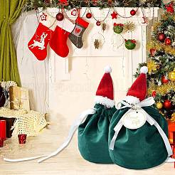 Sacs à cordon en velours chapeau de noël&nbsp;ST-CJ0001-01B