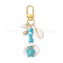 4 pièce 4 styles de perles de turquoise synthétiques et de pendentifs en coquillage&nbsp;HJEW-JM02915