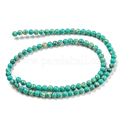 Brins de perles teintes en jaspe impérial synthétique&nbsp;G-D077-A01-02O