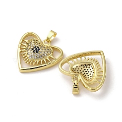 Pendentifs avec zircon cubiques à micro-pavés en laiton&nbsp;KK-F903-10G