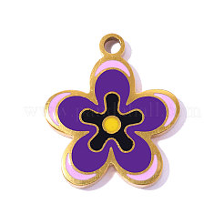 304 Edelstahl-Emaille-Anhänger&nbsp;STAS-OY018-25G-01