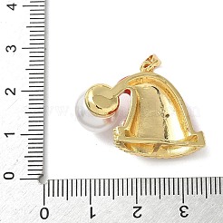 Weihnachts-Messing-Mikropflaster-Zirkonia-Emaille-Anhänger&nbsp;KK-K305-10A-G