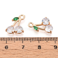 Pendentifs avec zircon cubiques à micro-pavés en laiton&nbsp;KK-T074-70KCG-01