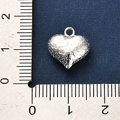 925 Herzanhänger aus Sterlingsilber mit 3D-Struktur&nbsp;STER-U009-10S-01