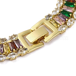 Bracelets en laiton avec micro pavé de zircone cubique pour femmes&nbsp;BJEW-R100-04G-01