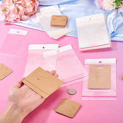 100 Stück 2 Stile quadratische Ohrring-Displaykarten aus Papier und rechteckige Schlüsselanhänger-Displaykarten&nbsp;CDIS-TA0001-49A
