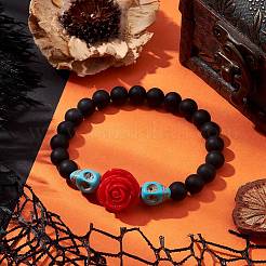 Armbänder aus Harz und synthetischem Türkis&nbsp;BJEW-JB10755-02
