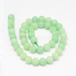 Synthetische Perlenstränge aus Myanmar-Jade (Glas).&nbsp;G-L448-14-4mm-1