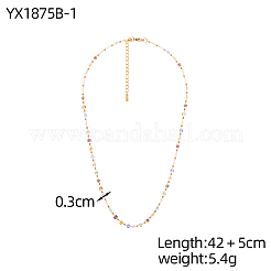 Colliers à maillons en acier inoxydable 304 et verre pour femmes&nbsp;STAS-OY015-55G