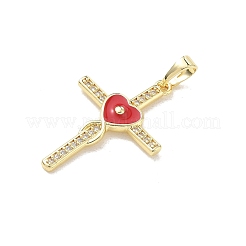 Latón micro pavimenta claro colgantes de circonio cúbico&nbsp;CU-CBADD0C-05G-02