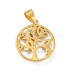 Pendenti in zirconi cubici colorati in micro pavè di ottone&nbsp;ZIRC-A021-27G