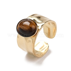 Anillos de puño abiertos de banda ancha de acero inoxidable 304 con recubrimiento iónico (IP)&nbsp;RJEW-F167-02G-07