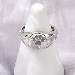 Anillos de puño ajustables de latón con micro pavé de circonita cúbica para mujer&nbsp;RJEW-C129-06P