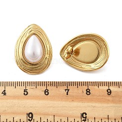 Boucles d'oreilles à tige en forme de larme en acier inoxydable 201&nbsp;EJEW-P304-02G