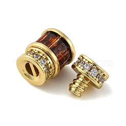 Schraubverschlüsse aus Messing mit Mikropavé-Kubikzirkonia&nbsp;KK-Z078-41G