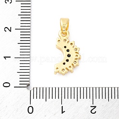 Pendentifs avec zircon cubiques à micro-pavés en laiton&nbsp;KK-S510-10G