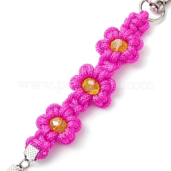 Schlüsselanhänger mit Blumenmuster aus Polyester- und Elasthankordel&nbsp;KEYC-JKC00919