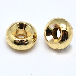Perlas espaciadoras planas redondas planas de latón&nbsp;KK-M085-11G-NR