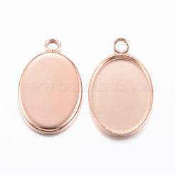 Pendentifs cabochons en acier inoxydable 304 avec placage ionique (IP)&nbsp;X-STAS-H383-12RG