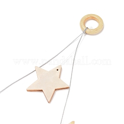 Pendentifs carillon éolien en bois et agate teintée naturelle&nbsp;HJEW-H054-04