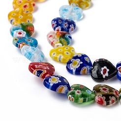 Handmade Millefiori Glas Herz Perle Stränge&nbsp;LK-P017-06