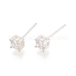 925 Ohrstecker aus Sterlingsilber und klaren Zirkonia&nbsp;STER-T008-70S-01