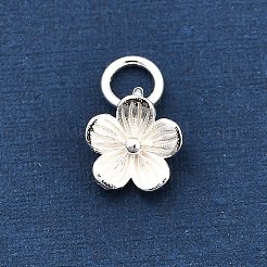 925 Sterlingsilber-Blumenanhänger mit zwei Blütenblättern&nbsp;STER-U009-01S-01