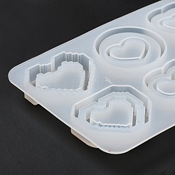Moules à sables mouvants en silicone bricolage coeur&nbsp;DIY-G079-07A