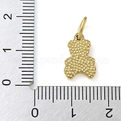 Ionenplattierung (IP) 304 Edelstahl Pflaster natürliche weiße Muschel Bär Charms mit Biegering&nbsp;STAS-B075-01G-02