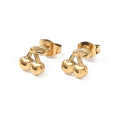 Pendientes de cereza de acero inoxidable 304&nbsp;EJEW-D324-01G