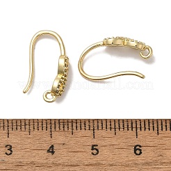 Ganci per orecchini in ottone placcato con micro pavé di zirconi cubici trasparenti&nbsp;KK-A231-03G