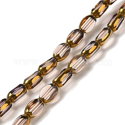 Fili di perle di vetro di colore opaco placcato&nbsp;EGLA-Q127-A01-02
