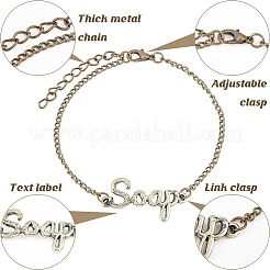 8 bracciale a maglie in lega di zinco con 4 stili&nbsp;BJEW-OC0001-06