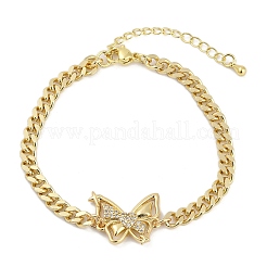 Micro ottone spianare Braccialetti di collegamento zirconi&nbsp;BJEW-M050-04G-03