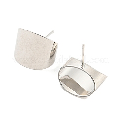 Aretes rectangulares de latón chapado en rejilla&nbsp;EJEW-K245-49P