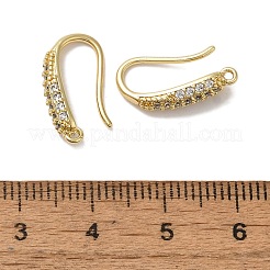Ganci per orecchini in ottone placcato con micro pavé di zirconi cubici trasparenti&nbsp;KK-A231-02G