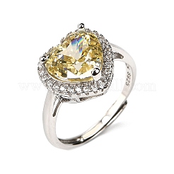 Verstellbare Manschettenringe aus Sterlingsilber mit Mikropavé und Zirkonia für Damen&nbsp;RJEW-F183-01A-02